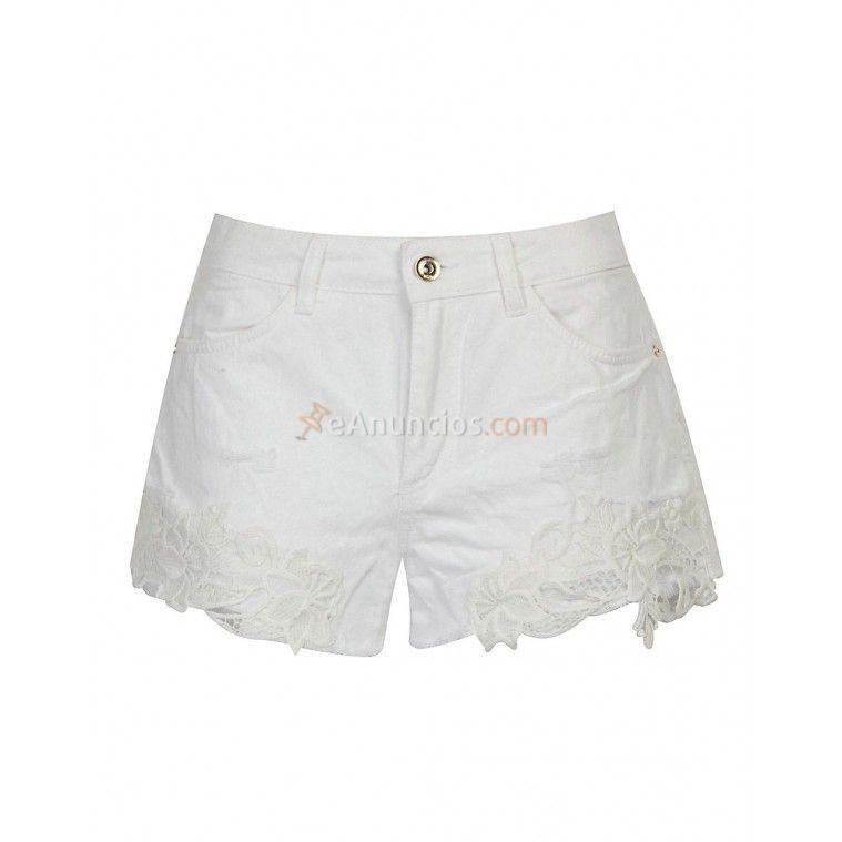 SHORT BSB JEAN BLANCO BORDADO