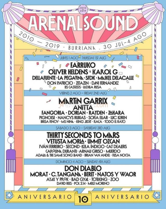 Abonos generales arenal sound