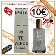 Perfume Mujer Equivalente n410 Te verde Bulgali 100ml