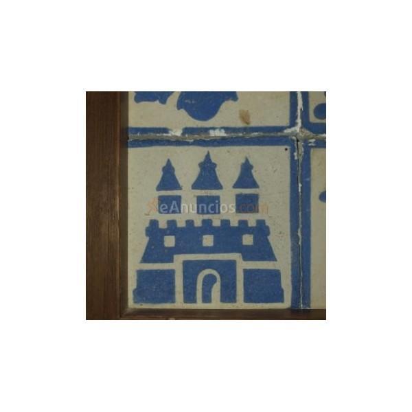 Cuadro de cuatro olambrillas de mosaico hidráulico catalanes