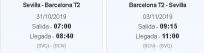 Vendo billete Sevilla - Barcelona