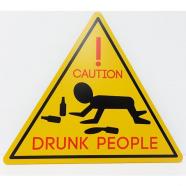 Placa decorativa Drunk People metal 30 cm amarillo