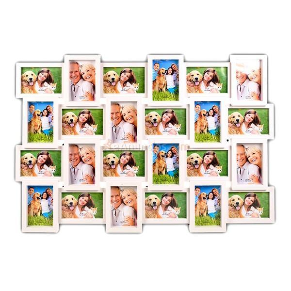 Portafotos múltiple 24 marcos blanco