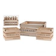Set 3 cajas almacenaje vintage madera