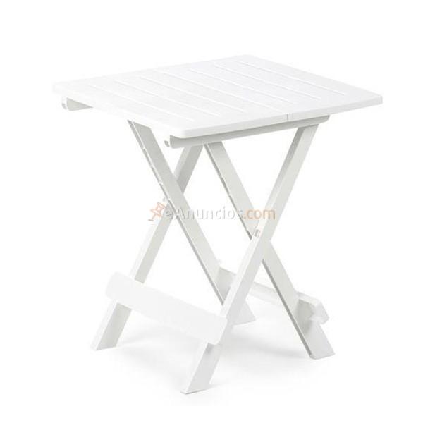 Mesita de terraza Adige resina plegable blanco