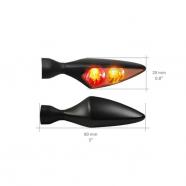 Intermitente micro rhombus universal con luz de freno negro