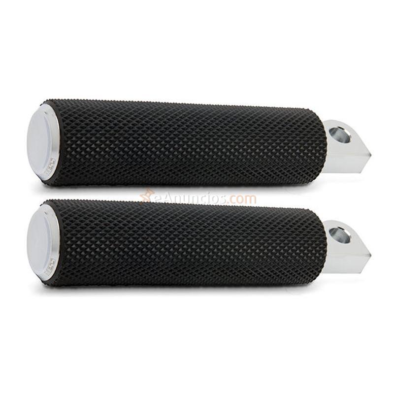 Estriberas arlen ness knurled rubber cromadas harley davidson