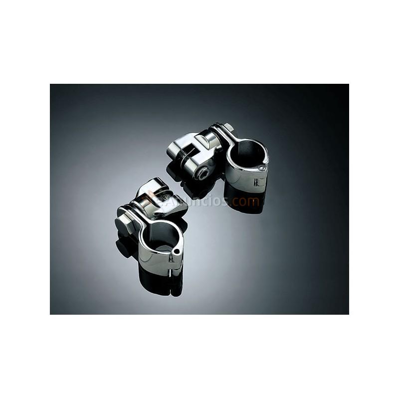 Soporte estriberas defensa 32 mm.Cromados harley davidson