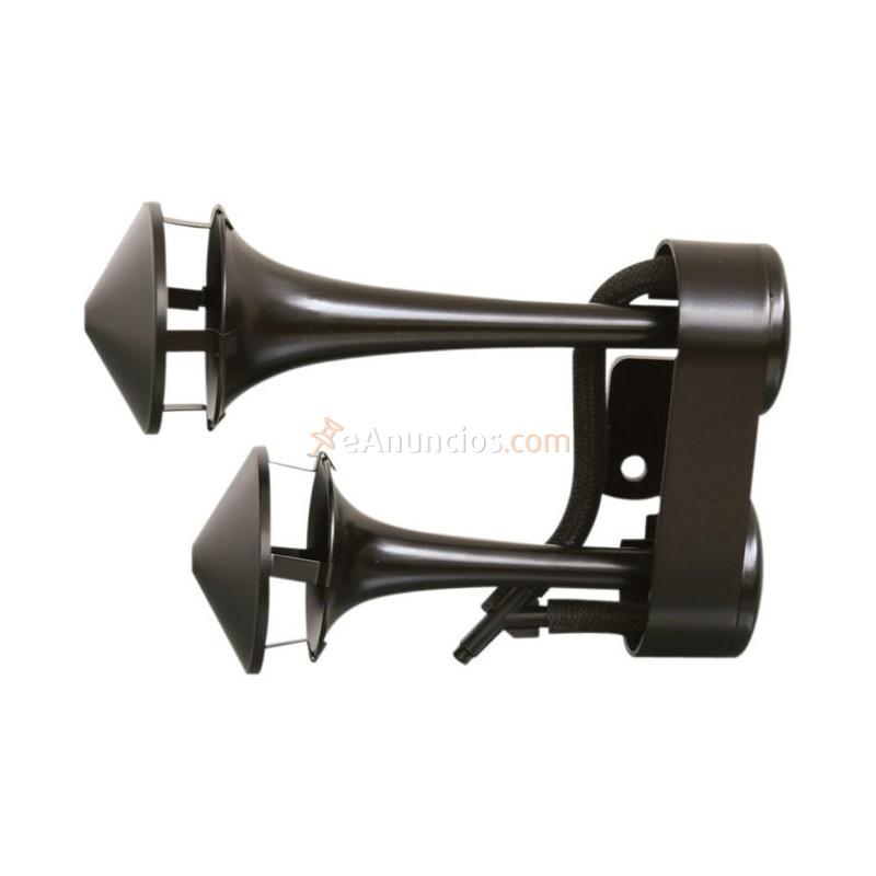 Bocina trompeta doble negra universal