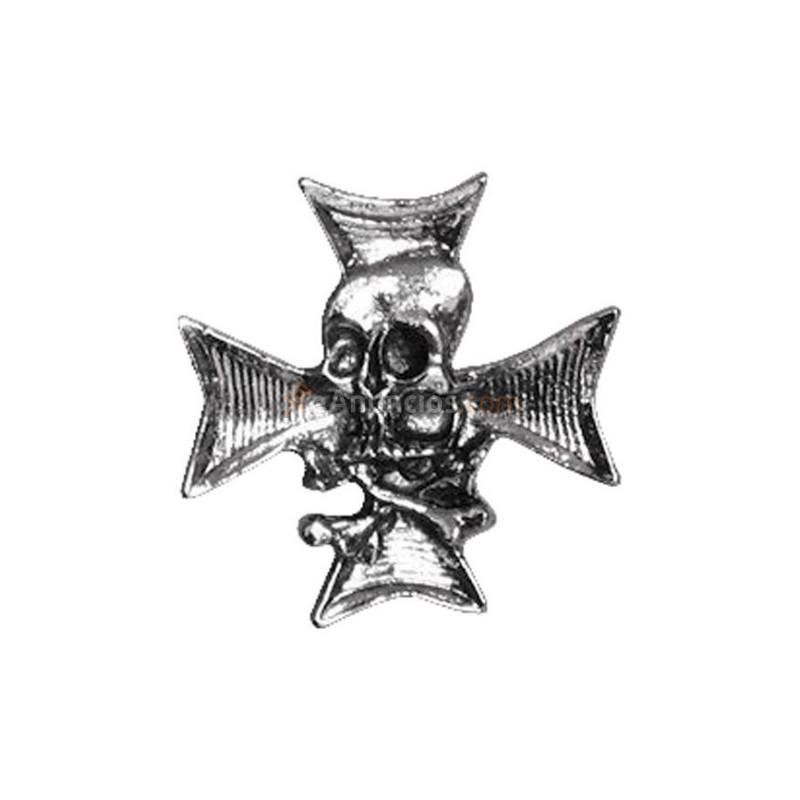 Pin skull n crossbones chopper cross