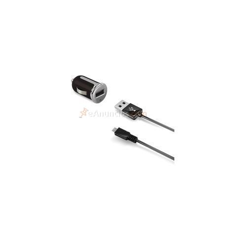 Celly - CCUSBMICRO cargador de dispositivo móvil Auto Negro, Plata