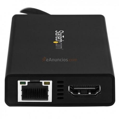 StarTech.com - Adaptador Multipuertos USB-C con HDMI de 4K- 2x Puertos USB-A - PD de 60W - Negro