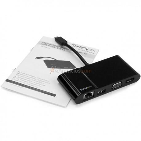 StarTech.com - Adaptador Multipuertos USB-C para Ordenadores Portátiles - HDMI o VGA 4K - USB 3.0