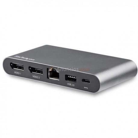 StarTech.com - Adaptador Multipuertos USB-C para Doble Monitor - 2 x 4K DP - PD 3.0 de 100W - Docking Station USB T