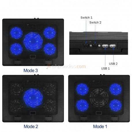 CoolBox - COO-NCP17-5BL 17 2000RPM Negro almohadilla fría