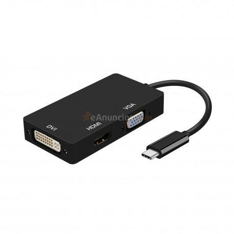 Aisens - conversor usb-c a dvihdmivga, usb-cm-dvih-hdmih-vgah, negro, 15cm