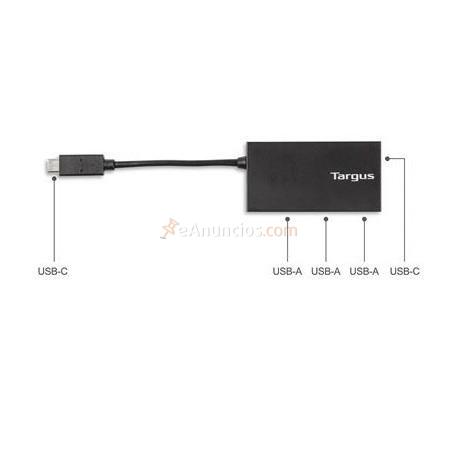 Targus - ACH922EU hub de interfaz USB 3.0 (3.1 Gen 1) Type-C 5000 Mbits Negro