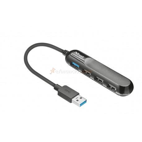 Trust - Aiva USB 3.0 (3.1 Gen 1) Type-A 5000Mbits Negro nodo concentrador