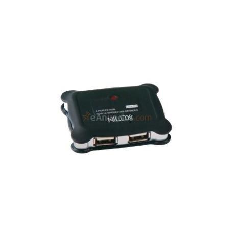 Nilox - 4 x USB 2.0 480 Mbits Negro