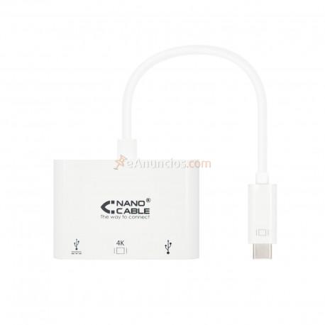 Nanocable - CONVERSOR USB-C A HDMI  USB  USB-C, 3 EN 1, 15 CM