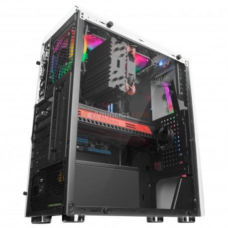 Mars Gaming - MCXW carcasa de ordenador Torre Negro, Blanco