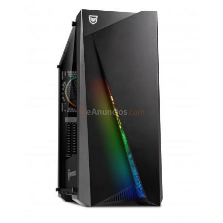 Nfortec - Torre Gaming RGB Artemis con Cristal Templado Lateral Full View y Ventilador Trasero RGB Incluido - Color