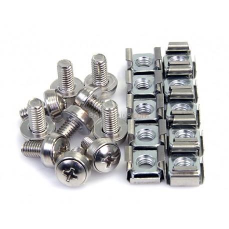 StarTech.com - Paquete de 50 Tornillos y Tuercas Enjauladas Cage Nuts M6