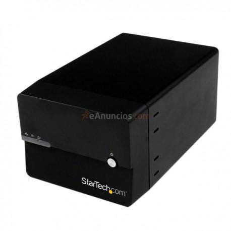 StarTech.com - Caja Disco Duro Externo 2 Bahías de 3,5 SATA III USB 3.0 UASP RAID JBOD eSATA con Ventilador - Negr