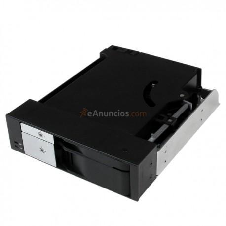 StarTech.com - Rack Móvil Backplane de 2 Discos Duros HDD SATA SAS de 3,5 o 2,5 sin Bandeja para 2 Bahías de 5,25