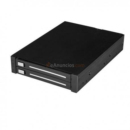 StarTech.com - Caja Rack SATA de 2 Bahías de 2,5 Pulgadas para Bahía de 3,5 Pulgadas RAID sin Bandeja de Intercambi