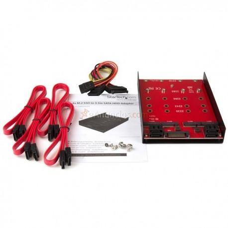 StarTech.com - Panel Frontal para Bahía de 3,5 Pulgadas con 4 Bahías M.2 NGFF 4 Puertos SATA y 1 Puerto SATA de Ali