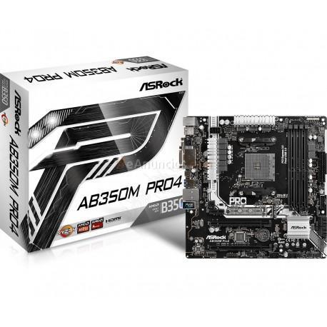 Asrock - AB350M Pro4 placa base Zócalo AM4 Micro ATX AMD B350