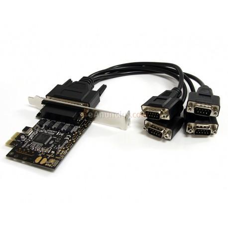 StarTech.com - Tarjeta Adaptadora PCI Express PCIe de 4 Puertos Serie con Cable Multiconector RS232 Serial