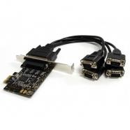 StarTech.com - Tarjeta Adaptadora PCI Express PCIe de 4 Puertos Serie con Cable Multiconector RS232 Serial