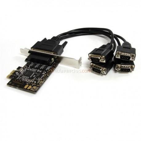 StarTech.com - Tarjeta Adaptadora PCI Express PCIe de 4 Puertos Serie con Cable Multiconector RS232 Serial