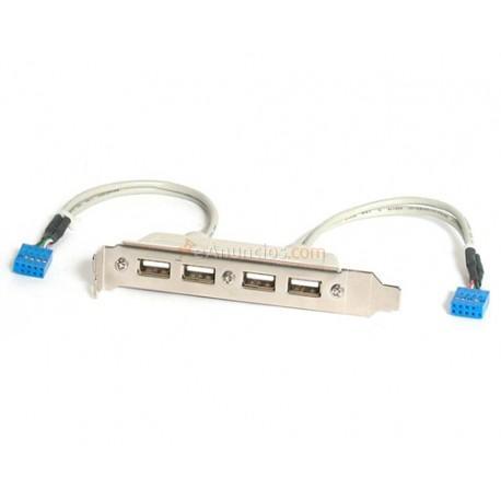 StarTech.com - Cabezal Bracket de 4 puertos USB 2.0 con Conexión a Placa Base 2x IDC10