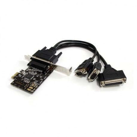StarTech.com - Tarjeta Adaptadora PCI Express PCIe 2 Puertos Serie 1 Paralelo con Cable Multiconector RS232 Serial