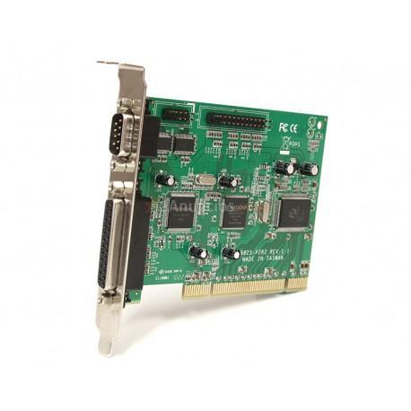 StarTech.com - Tarjeta Adaptadora PCI de 2 Puertos Serie DB9 UART 16C1050 y 2 Puertos Paralelo - Serial Combo