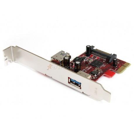 StarTech.com - Tarjeta Adaptador PCI Express PCI-E USB 3.0 SuperSpeed de 2 Puertos con UASP - 1 Interno - 1 Externo