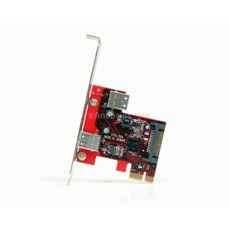 StarTech.com - Tarjeta Adaptador PCI Express PCI-E USB 3.0 SuperSpeed de 2 Puertos con UASP - 1 Interno - 1 Externo