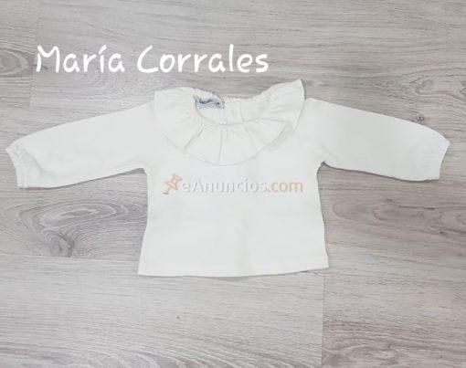 A blusa tejido algodon cuello volante babidu r130310 beig