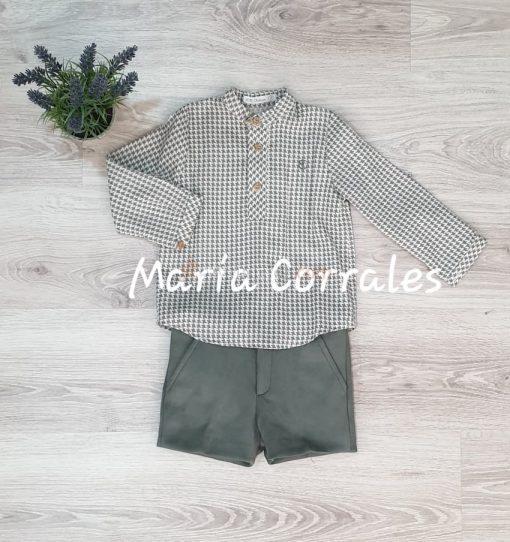 A conjunto niño pantalon antelina verde + blusa coleccion agua eve chlildren 3318 cno r220526
