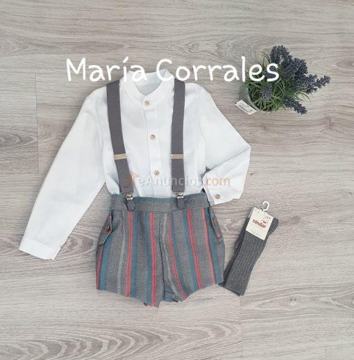 A conjunto niño yoedu don gato 1857 ranita + tirantes + camisa r220529