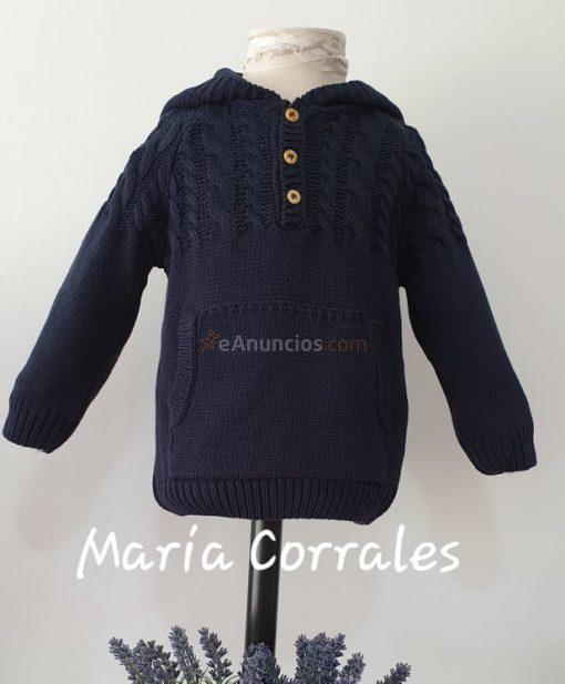 A jersey punto capucha 266 sardon r120277 azul marino