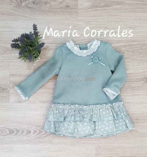 A vestido niña yoedu 5101 calimero r190467 verde agua