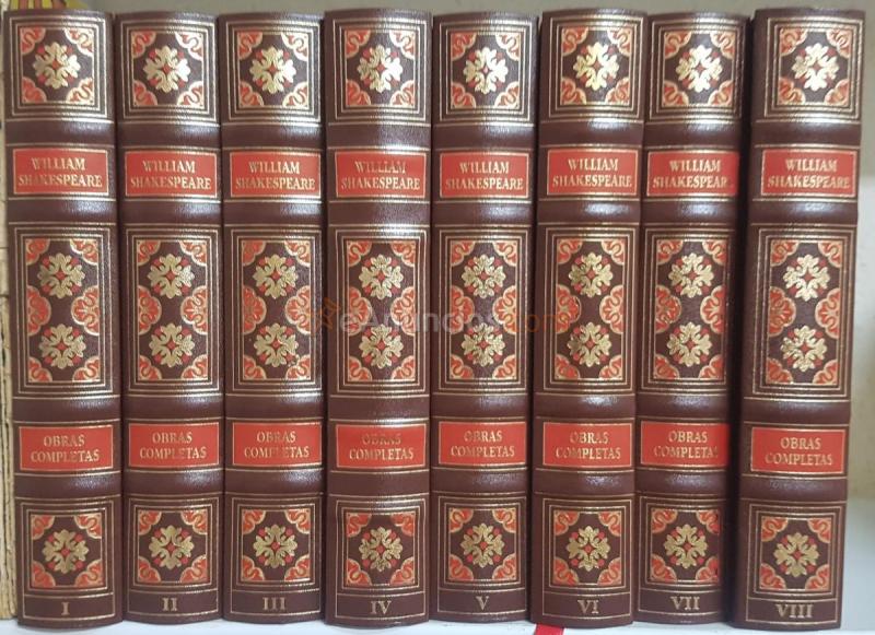 Obras completas de William Shakespeare. 8 tomos. Tomo I: Estudio preliminar. Mucho ruido y pocas nueces. Ricardo III. Los dos hidalgos de Verona. Tomo II: El Rey Enrique IV. Noche de epifanía o lo que queráis. Trabajos de amor perdidos. La tragedia de Rom