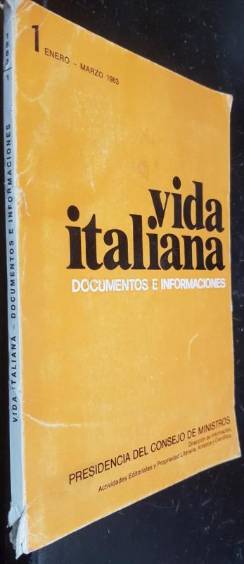 Vida italiana. Documentos e informaciones 1 Enero Marzo 1983. Revista trimestral