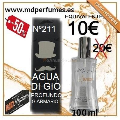 Perfume equivalente Hombre N 211 AGUA DI GIO PROFUNDO