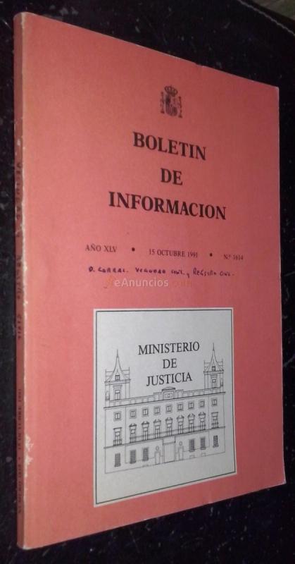 Boletín de Información. Año XLV. 15 octubre 1991. N 1614