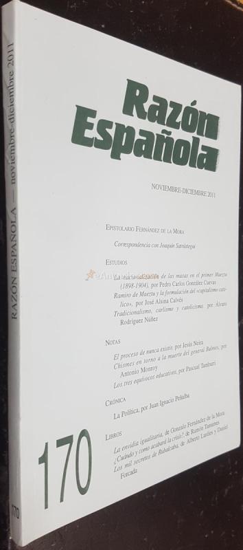 Razón Española 170, Noviembre Diciembre 2011. Revista